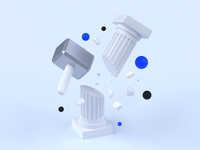 Fight Politics 3d blender break clean column design illustration minimalist politics tech values voodoo