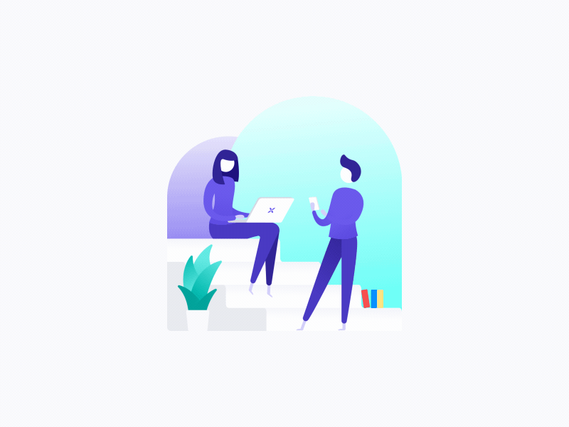 Log In Illustration after effects app branding characters connection design empty state illustration log in lottie motion qonto work