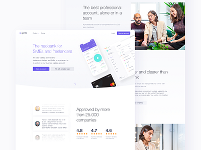 Qonto Landing Page - Home branding clean home page identity landing page minimalist qonto sketch webdesign