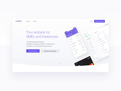 Qonto Landing Page - Home Animation animation clean home page landing page minimalist motion qonto smooth ui webdesign website