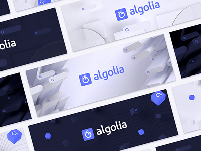 Algolia Social Media Covers 3d animation branding c4d cover design goodies illustration loop motion social media