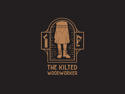 The Kilted Woodworker artisan badge branding design diy graphic design illustration logo vintage woodwork woodworker