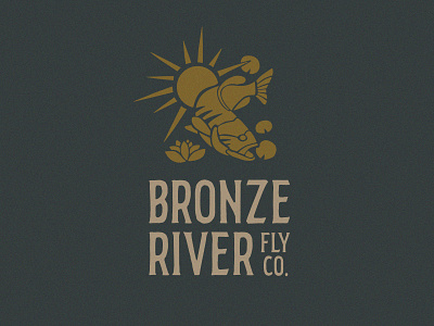 Bronze River Fly Co. badge branding design fishing fly fishing graphic design illustration logo minnesota outdoors vintage