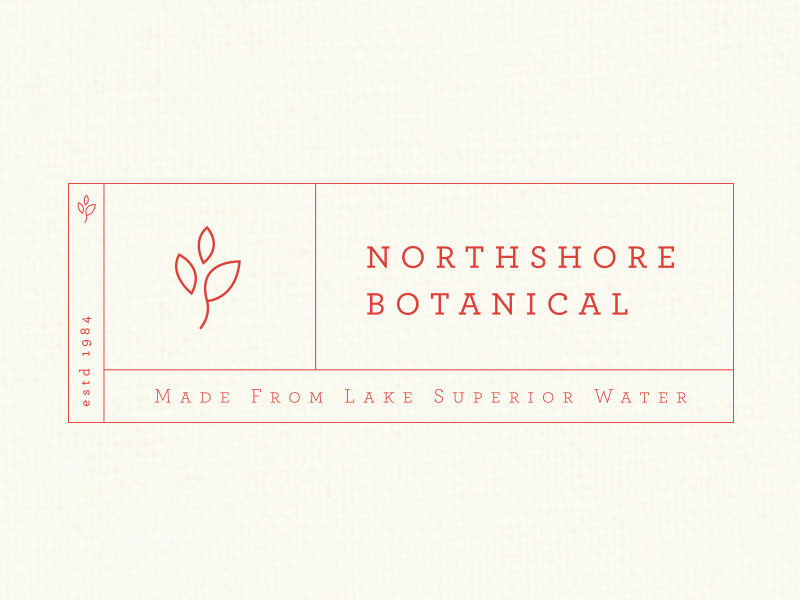 Botanical label concept branding design label lake superior logo minnesota vintage