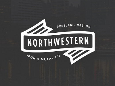 Northwestern Iron & Metal Co logo concept badge banner branding logo northwest oregon portland