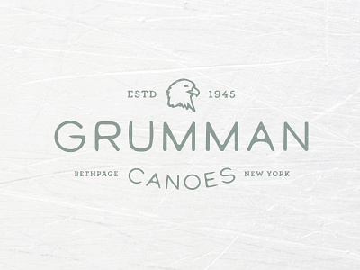 Grumman Canoes logo concept badge canoe canoes design eagle graphic logo newyork