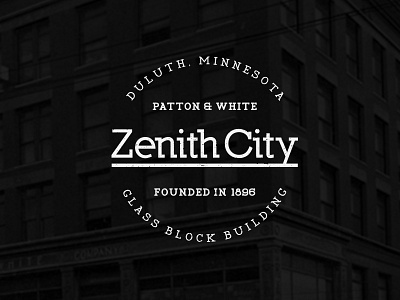 Zenith City Glass Block logo concept badge design duluth logo minnesota vintage zenith