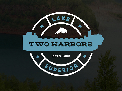 Two Harbors Ore Boat badge duluth graphic design lake superior logo minnesota northshore