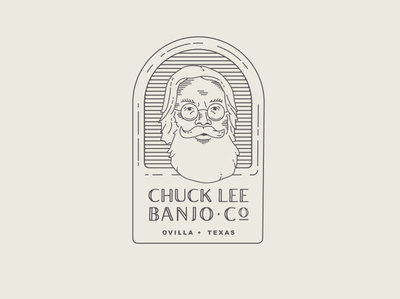 Chuck Lee Banjo Co. art badge banjo bluegrass branding design folk graphic graphic design illustration logo retro texas vector vintage