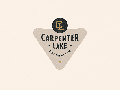 Carpenter Lake badge badge branding design fishing graphic design illustration lake logo minnesota retro vintage