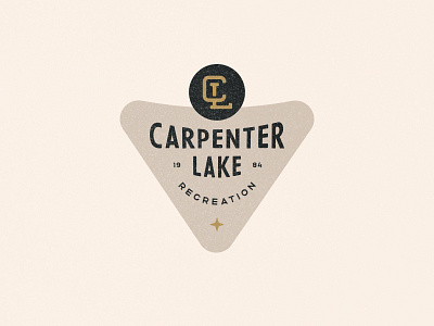Carpenter Lake badge badge branding design fishing graphic design illustration lake logo minnesota retro vintage