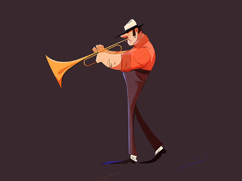 Trumpet Guy by Felipe Rodriguez on Dribbble
