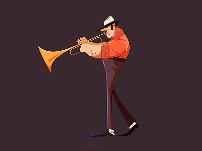 Trumpet Guy cartoon characterdesign draw illustration