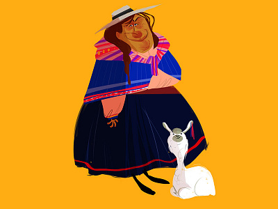 Peruvian Woman cartoon characterdesign draw illustration