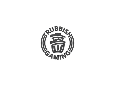 Trubbish Gaming branding design gaming logo minimal panda trashcan trubbish