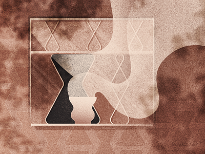 Summer breeze coffee chemex coffee digital gradient illustration photoshop shadow steam summer wind window