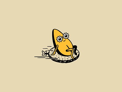 Mr. Grain beige character crunchy digital fly food grain graphic design healthy illustration relax snack