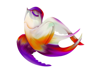 Floating swallow illustration animal digital floating gradient light magical mammal paint photoshop swallow