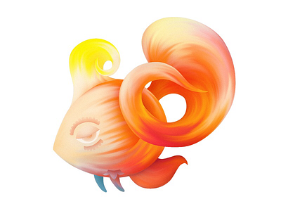 Fabulous goldfish digital fabulous goldfish gradient illustration orange photoshop swim water