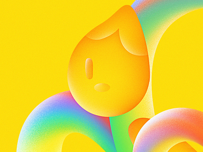 It's a double rainbow! Details carry character clouds digital excited gradient hurry illustration love photoshop rainbow run rush vibrant yellow