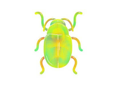Bubble beetle animal beetle brush bubble bug character curvy digital fastuosa friendly gradient graphic green illustration insect kawaii leaf photoshop round yellow