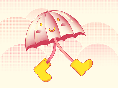 Mr. Umbrella boots character digital illustration illustrator rainy umbrella vector vector art vector artwork walking