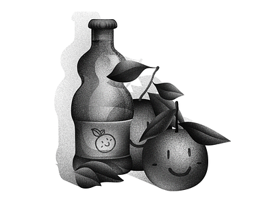 Orange juice black and white bottle character digital fruit gradient illustration orange orange juice photoshop