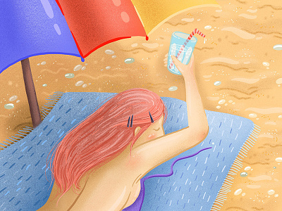 Summer art artist beach illustration illustrations illustrator lemonade sand sea sketch summer sun