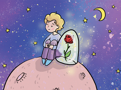 In space art artist boy cosmos fairytale illustration illustrations illustrator littleprince sketch space summer