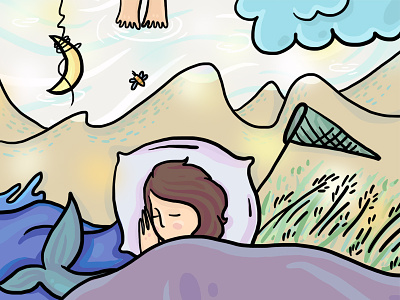 Sleep art artist cute girl illustration illustrations illustrator sketch sleep summer sweet traval