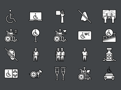 Disability Icons accessible disability handicap icon icons ill illustration inclusive wheelchair
