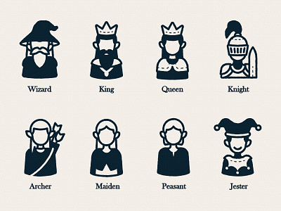 Medieval Character Icons avatar character fantasy icon illust illustration medieval