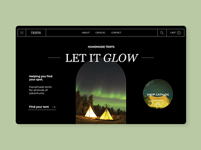 Let It Glow arch clean concept dark design ecommerce glow glowing homepage interface landing page minimal modern product store tent ui ux web design website