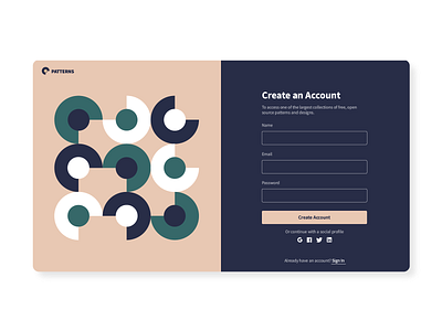 Patterns account clean concept create create account design geometric interface minimal modern pattern product register registration registration form simple ui ux web design website