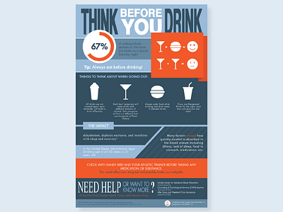 Think Before You Drink design flyer graphic design health illustration infographic poster print typography vector