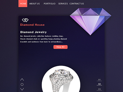 Diamond House Homepage Design Dark! button jewelry site theme topography