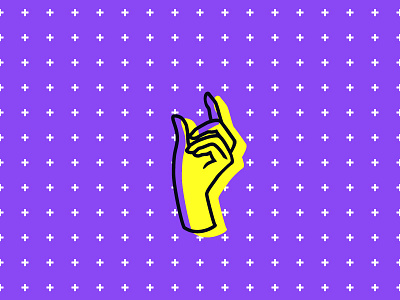 Hand on! bold graphic hand icon simple vector