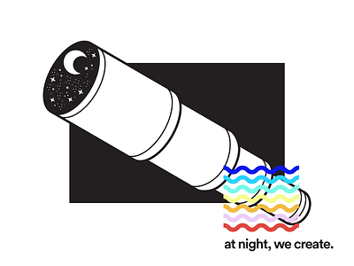 At night, we create. bold free throw illustration vector