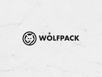 Wolfpack Symbol + Typography black branding graphic design grunge logo logomark professional symbol wolf wolfpack