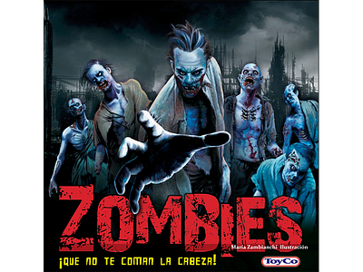 Zombies board game character design cover juego