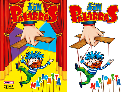 Sin Palabras Marioneta character design game logo