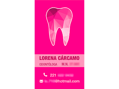 Tarjeta Personal Odontologa business card dentist