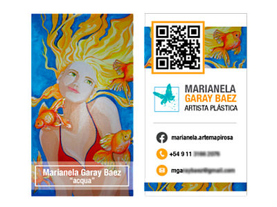 Tarjetas Personales Arte business card plastic artist qr
