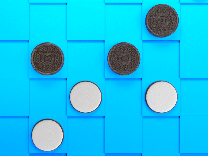 Oreo Checkers 3d 3d animation animation board checkers cookie food game oreo redshift redshift3d retro