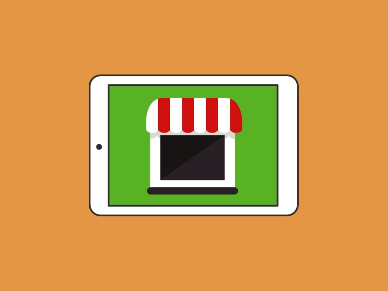 e-Shop 2d animation digital icon shop