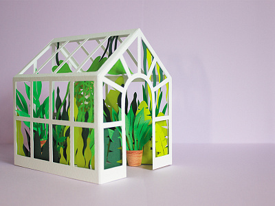 Greenhouse foliage green greenhouse illustration illustrator leaves mailer paper papercut