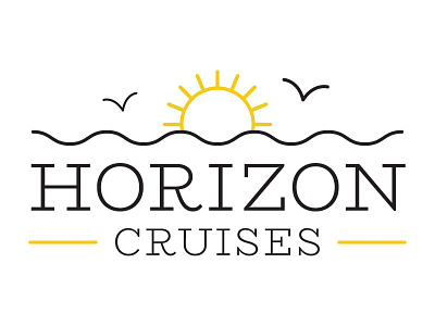 Horizon Cruises Logo Concept cruise cruises design horizon illustrator logo sun vector yellow