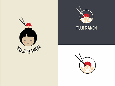 Fuji Ramen branding creative design illustration japanese kawaii logo minimalistic modern ramen simple vector