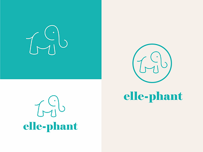 Elle-phant brand identity branding clean design elephant icon graphic design illustration logo design minimal