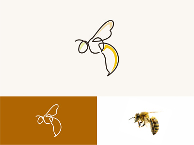Bee Line Art logo animal art bee design line logo